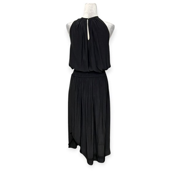 Ramy Brook New York Black Blouson Midi Dress Women’s Size M Elastic Waist Party - Picture 3 of 10